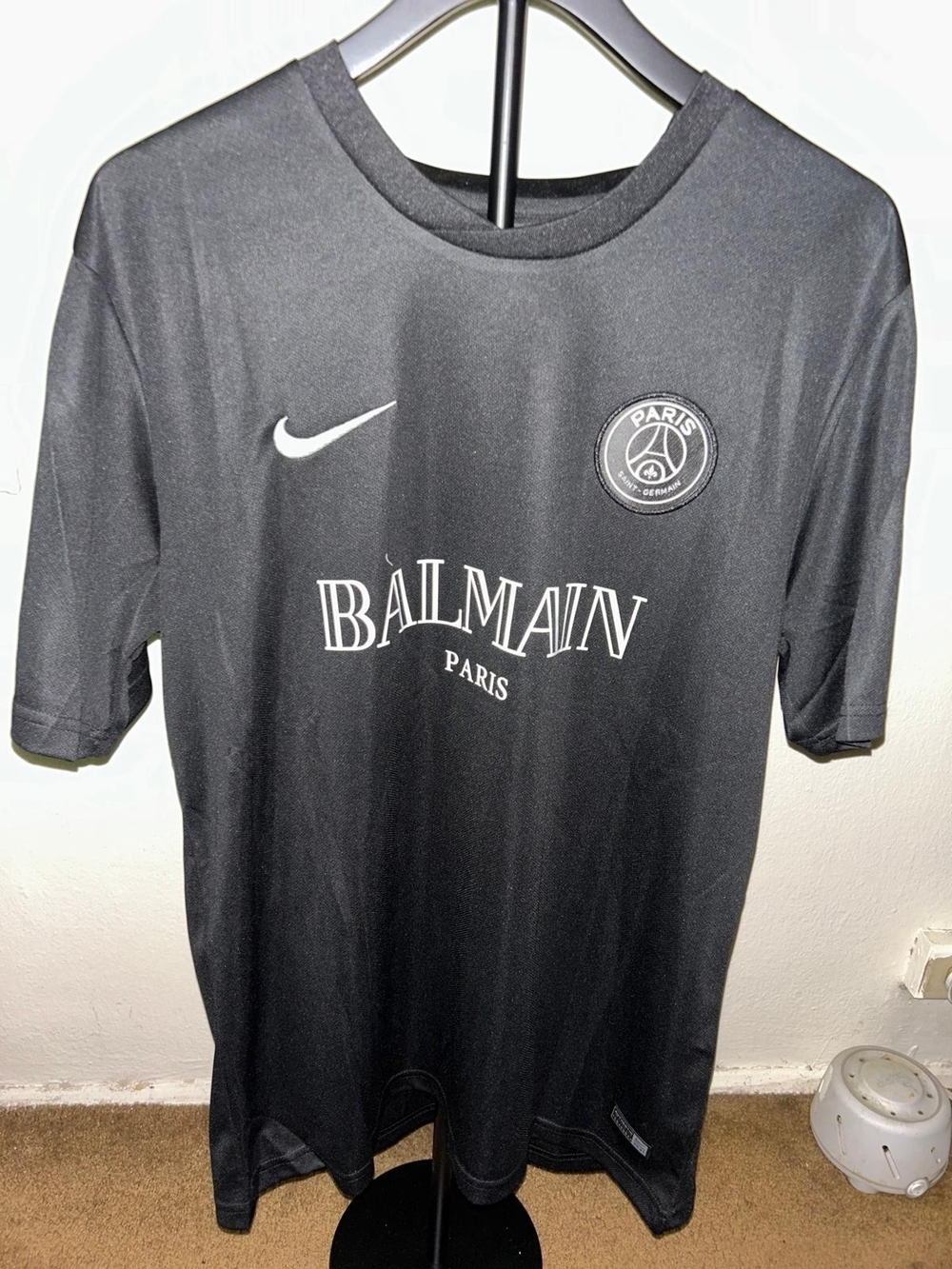 Nike Black Balmain Paris Short-Sleeve Jersey